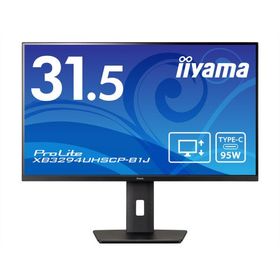 iiyama 飯山 4K対応 31.5型液晶ディスプレイ/PD95W/ブラック/スピーカー/VA/昇降/スウィーベル/3年保証 XB3294UHSCP-B1J