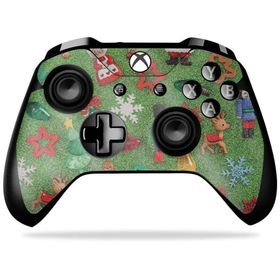 MightySkins Microsoft Xbox One X コントローラー用グリッタースキン「Christmas Collection」保護デカールラップ 着脱簡単