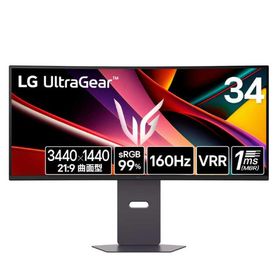 LG ウルトラワイドゲーミングモニター UltraGear 34G600A-B ［34型 / UWQHD(3440×1440) / ワイド / 曲面型］ ブラック