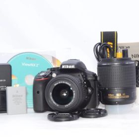 Nikon D5300 デジタル一眼レフ ダブルズームキット2 ブラック レンズ2本付 動作確認済