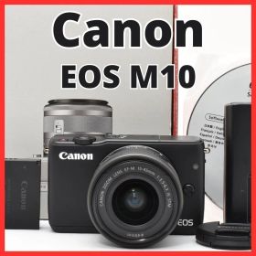 F12[7979]30★極美品★ キヤノン Canon EOS M10 ボディ 15-45mm レンズキット ブラック