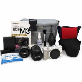 Canon EOS M3 ホワイト レンズ2本 バッテリー2個