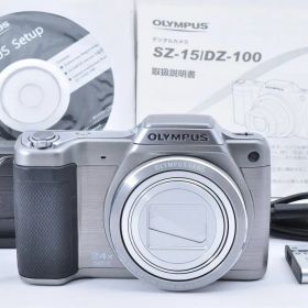 【2ヶ月保証付き】OLYMPUS STYLUS SZ-15 シルバー コンデジ 24倍光学ズーム 動作確認済み＃1742