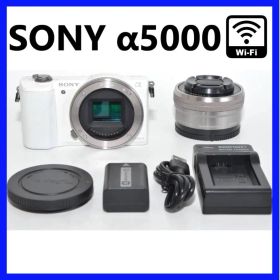 ◎ WiFi転送 SONY α5000 レンズ セット ミラーレス一眼 カメラ