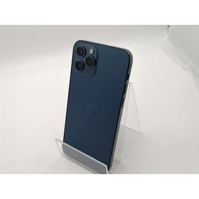 【中古】Apple SoftBank 【SIMロック解除済み】 iPhone 12 Pro 256GB パシフィックブルー MGMD3J/A【大須2】保証期間１ヶ月【ランクC】