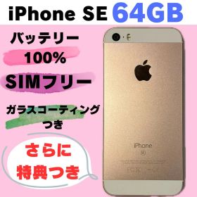【4291】iPhoneSE 64GB SIMフリー バッテリー100%