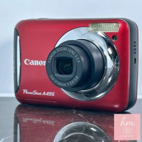 Canon PowerShot A495 レッド 1000万画素 光学3.3倍ズーム 単3電池駆動 オールドポスターモード コンパクトデジタルカメラ キヤノン パワーショット