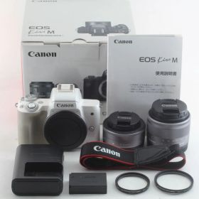 Canon EOS Kiss M ダブルレンズキット ホワイト ミラーレス一眼 EF-Mマウント 動作確認済 キヤノン #S00005