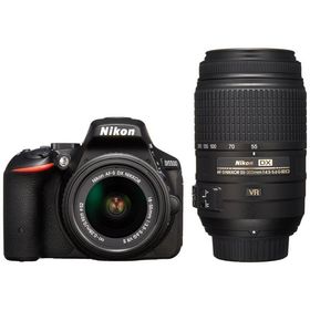【中古】Nikon デジタル一眼レフカメラ D5500 ダブルズームキット ブラック 2416万画素 3.2型液晶 タッチパネルD5500WZBK
