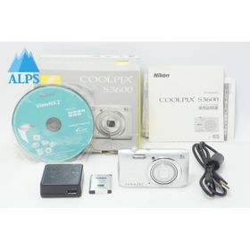 良品 Nikon ニコン COOLPIX S3600 コンパクトデジタルカメラ クリスタルシルバー 元箱付 260706g【アルプスカメラ】