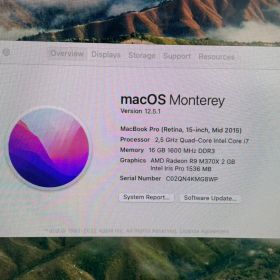 【修理用】MacBook Pro 15インチ 2015