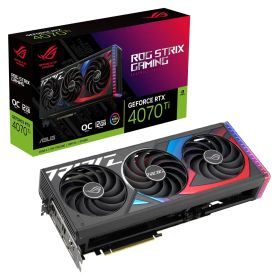 ASUS nVidia GeForce ROG-STRIX-RTX4070TI-O12G-GAMING RTX 4070Ti 12GB GDDR6X OC Edition 2760MHz Boost Clock,RAM 24Gbps,3xDP,2xHDMI,