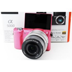 【中古】SONY ミラーレス一眼 α5000 パワーズームレンズキット ピンク ILCE-5000L-P