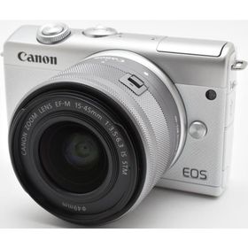 キヤノン ミラーレス一眼 CANON EOS M200 レンズキット ホワイト 中古 Wi-Fi Bluetooth スマホに送れる 新品SDカード付き 届いてすぐに使える 動画撮影 長期保証