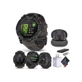 Garmin Instinct 3 45mm AMOLED Display Outdoor GPS Smartwatch, Metal-Reinforced Bezel, Built-in Flashlight, 18 Days Battery Life, Black (010-02936-00)