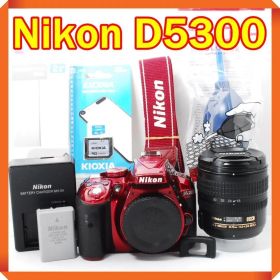 Nikon D5300 一眼レフカメラ スマホ転送 シングルレンズセット レッド
