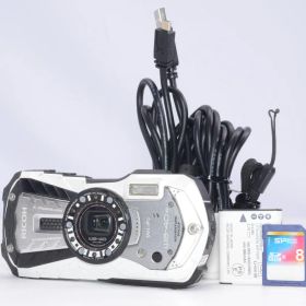 RICOH WG-40W 防水デジカメ ホワイト 14m 耐衝撃 液晶内ゴミ・蓋割れ バッテリー・SD付