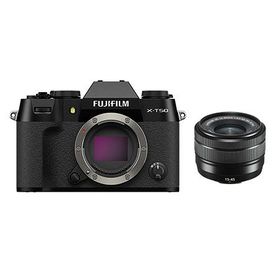 【当店オリジナル3年延長保証付】富士フイルム X-T50 JP XC15-45 キット ブラツク 日英2言語設定モデル