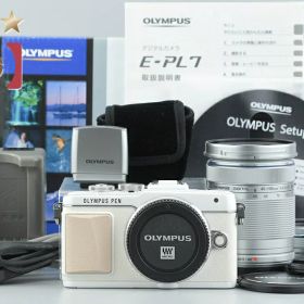 【中古】OLYMPUS オリンパス PEN Lite E-PL7 EZ ダブルズームキット ホワイト シャッター回数僅少 元箱付き