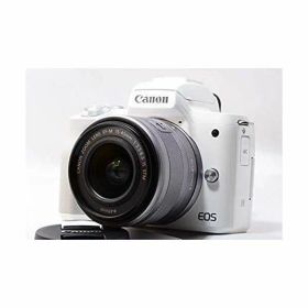 【中古】 キヤノン Canon EOS Kiss M ホワイト EOSKISSMWH1545ISLK 当店保証30日間 人気 ミラーレス 一眼レフ 交換レンズ カメラ