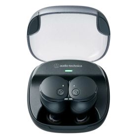 audio-technica ATH-CKS50TW2 BK 完全ワイヤレスイヤホン bluetooth マグネティックスイッチ機能 最大約65時間再生 IP55 防水防塵 マルチポイント対応 置き忘れアラート ヒアスルー 低遅延モード 急速充電 Qiワイヤレス充電対応 ブラック