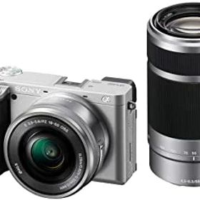 【中古】【39shop】ソニー★ミラーレス一眼 α6400 ダブルズームレンズキット SELP1650 F3.5-5.6+SEL55210 F4.5-6.3 SEL55210 シルバー ILCE-6400Y S【望遠レンズ付（良い）