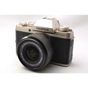 【中古】【1ヶ月保証】 富士フイルム FUJIFILM X-T100 レンズキット シャンパンゴールド ミラーレス一眼