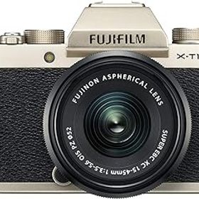 【中古】【39shop】富士フイルムFUJIFILM★ミラーレス一眼 X-T100レンズキット シャンパンゴールド X-T100LK-G（良い）