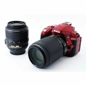 【中古】 ニコン Nikon D5300 ダブルズームセット レッド 美品 ストラップ付き 当店保証30日間 人気 ミラーレス 一眼レフ 交換レンズ カメラ