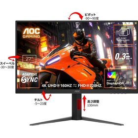 AOC ゲーミングディスプレイ 27型/3840×2160/ブラック U27G4/11