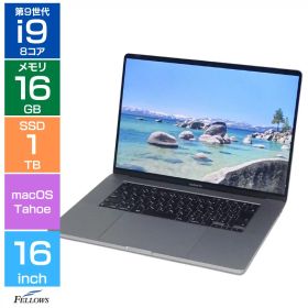 【エントリーでポイント10倍】 【Cランク 訳あり】Apple MacBook Pro 16インチ 2019 A2141 スペースグレイ Core i9 2.3GHz メモリ16GB SSD 1TB PCIe タッチバー Radeon Pro 5500M JISキーボード 大画面 高性能 macOS Tahoe 中古ノートパソコン マックブックプロ