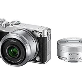 【中古】【39shop】Nikon★ミラーレス一眼 Nikon1 J5 ダブルレンズキット シルバー J5WLKSL（良い）