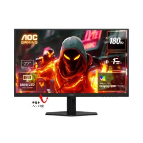 【エントリーで最大全額ポイント還元｜8/11まで】 AOC｜エーオーシー ゲーミングモニター ブラック & レッド Q27G40XMN/11 [27型 /WQHD(2560×1440） /ワイド /180Hz]