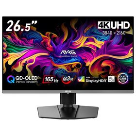 MSI｜エムエスアイ ゲーミング液晶ディスプレイ(26.5型/ QD-OLED/ 4K UHD 3840×2160/ 165Hz/ 0.03ms)(ブラック) MAGシリーズ MAG-272UP-QD-OLEDE16 返品種別A