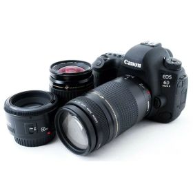 【中古】キヤノン Canon EOS 6D Mark II 標準&超望遠＆単焦点トリプルレンズセット カメラ 中古 人気 おすすめ 高画質