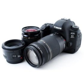 【中古】 キヤノン Canon EOS 6D Mark II 標準&超望遠＆単焦点トリプルレンズセット 当店保証30日間 人気 ミラーレス 一眼レフ 交換レンズ カメラ