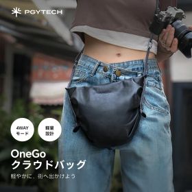 PGYTECH OneGo クラウドバッグ ショルダーバッグ M ミッドナイトブラック カメラバッグ 4モード ハンドバッグ インナーバッグ カメラストラップ 仕切り 取り外し可能 AirTagポケット付き ミラーレスカメラ アクションカメラ