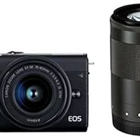 【中古】(非常に良い)Canon ミラーレス一眼カメラ EOS M200 ダブルズームキット ブラック EOSM200BK-WZK
