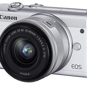 【中古】［非常に良い］Canon ミラーレス一眼カメラ EOS M200 標準ズームキット ホワイト EOSM200WH-1545ISSTMLK