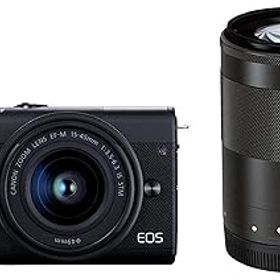 【中古】［非常に良い］Canon ミラーレス一眼カメラ EOS M200 ダブルズームキット ブラック EOSM200BK-WZK