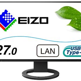 【エントリーで最大2万ポイント当たる｜9/25まで】 EIZO｜エイゾー USB-C接続 PCモニター FlexScan ブラック EV2795-BK [27型 /WQHD(2560×1440） /ワイド /61Hz]