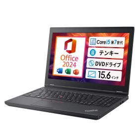 【Win11、Microsoft Office 2024 H&B】Lenovo ThinkPad L570 / 15.6インチ ノートパソコン / CPU:第7世代Core i5 / メモリ:8GB / HDD:500GB / テンキー、DVDドライブ内蔵 / VGA、Mini DP端子 / 無線マウス付属 / レビュー投稿で5年間安心保証
