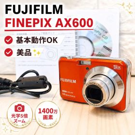 極美品 FUJIFILM FinePix AX600 コンデジ レッド 動作OK