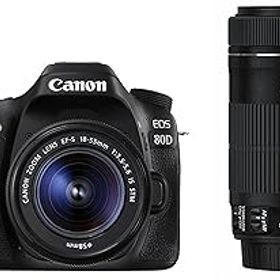 【中古】【39shop】Canon★デジタル一眼レフカメラ EOS 80D ダブルズームキット EF-S18-55 IS STM/EF-S55-250 IS STM EOS80D-WKIT(非常に良い)