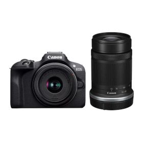 【中古】Canon ミラーレス一眼カメラ EOS R100 ダブルズームキット(RF-S18-45+RF-S55-210) ブラック/APS-C/約356g EOSR100-WZK