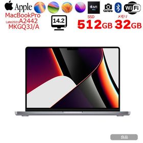 【中古パソコン】Apple MacBook Pro 14.2inch MKGP3J/A A2442 Late 2021 TouchID OS [M1 Pro 8コア 32G 512GB 無線 BT カメラ 14.2 Space Gray]:アウトレット
