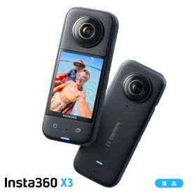 【中古良品】Insta360 X3 アクションカメラ 360度カメラ ウェアラブルカメラ 水深10m防水 5.7K 7200万画素 1/2インチセンサー 手ブレ補正 2.29インチタッチパネル アクティブHDR Wi-Fi