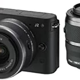 【中古】(非常に良い)Nikon ミラーレス一眼カメラ Nikon 1 (ニコンワン) J2 ダブルズームキット ブラック N1J2WZBK