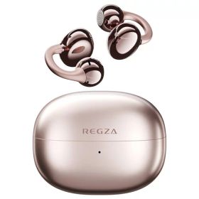 REGZA レグザ ワイヤレスイヤホン RB-A1S 耳を塞がない オープンエアー型 ながら聴き マルチポイント接続 Bluetooth5.4 最大34時間再生 IP54 防塵防水 軽量5.6g 通話対応 専用アプリ対応 高音質 低音 ローズゴールド