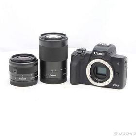 〔中古〕Canon(キヤノン) EOS Kiss M2 ダブルズームキット ブラック〔251-ud〕
